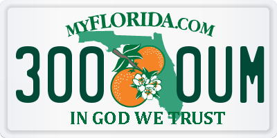 FL license plate 3000UM