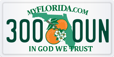 FL license plate 3000UN