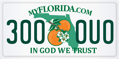 FL license plate 3000UO