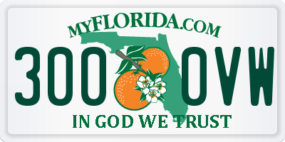FL license plate 3000VW