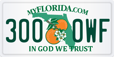FL license plate 3000WF
