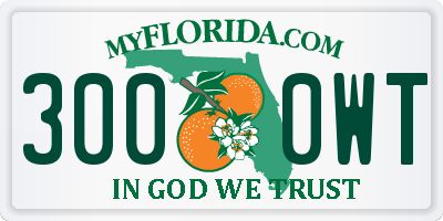 FL license plate 3000WT