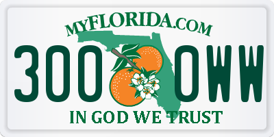 FL license plate 3000WW