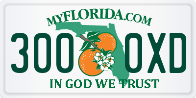 FL license plate 3000XD