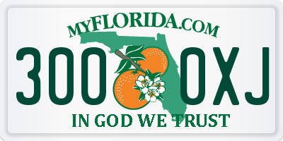 FL license plate 3000XJ