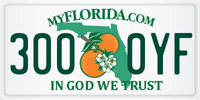 FL license plate 3000YF