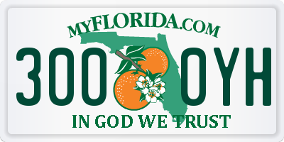 FL license plate 3000YH
