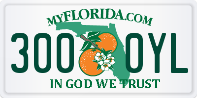 FL license plate 3000YL