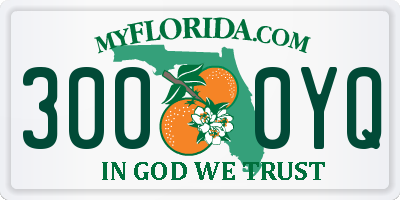 FL license plate 3000YQ