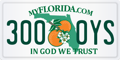 FL license plate 3000YS