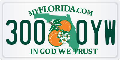 FL license plate 3000YW