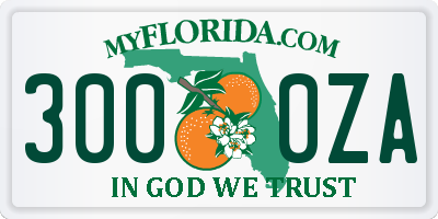 FL license plate 3000ZA