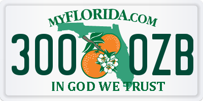 FL license plate 3000ZB