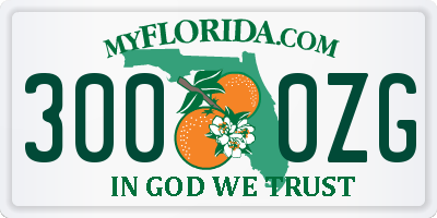 FL license plate 3000ZG