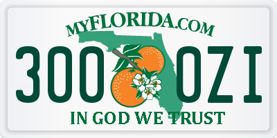 FL license plate 3000ZI