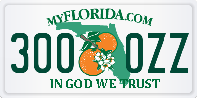 FL license plate 3000ZZ