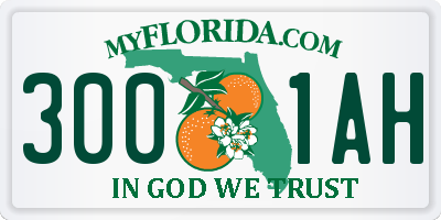 FL license plate 3001AH