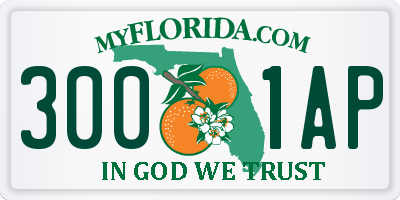 FL license plate 3001AP