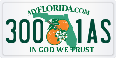 FL license plate 3001AS