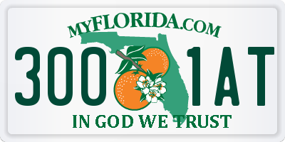 FL license plate 3001AT
