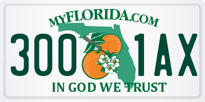 FL license plate 3001AX