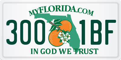 FL license plate 3001BF