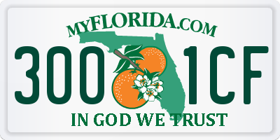 FL license plate 3001CF