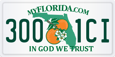 FL license plate 3001CI