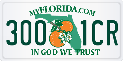 FL license plate 3001CR