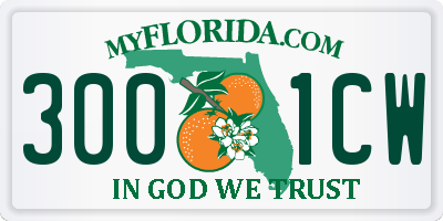 FL license plate 3001CW