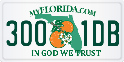 FL license plate 3001DB