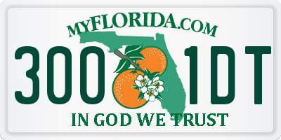 FL license plate 3001DT