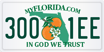 FL license plate 3001EE
