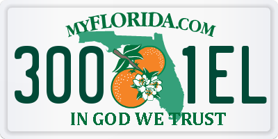 FL license plate 3001EL