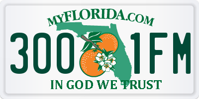 FL license plate 3001FM