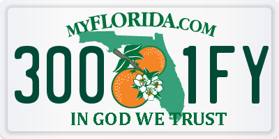 FL license plate 3001FY