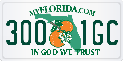 FL license plate 3001GC
