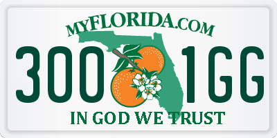 FL license plate 3001GG