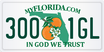 FL license plate 3001GL