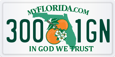 FL license plate 3001GN