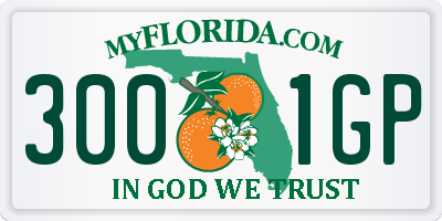 FL license plate 3001GP