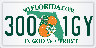 FL license plate 3001GY