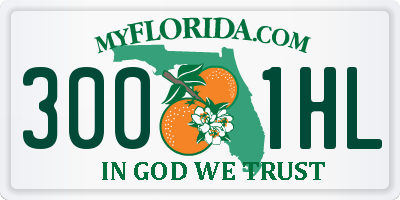 FL license plate 3001HL
