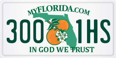 FL license plate 3001HS