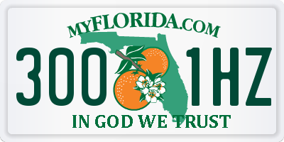FL license plate 3001HZ
