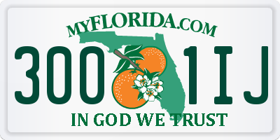 FL license plate 3001IJ