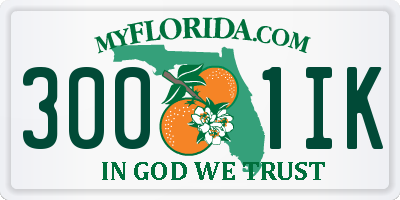 FL license plate 3001IK
