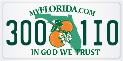 FL license plate 3001IO