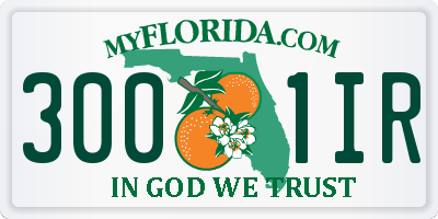 FL license plate 3001IR