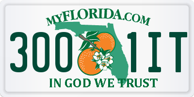 FL license plate 3001IT